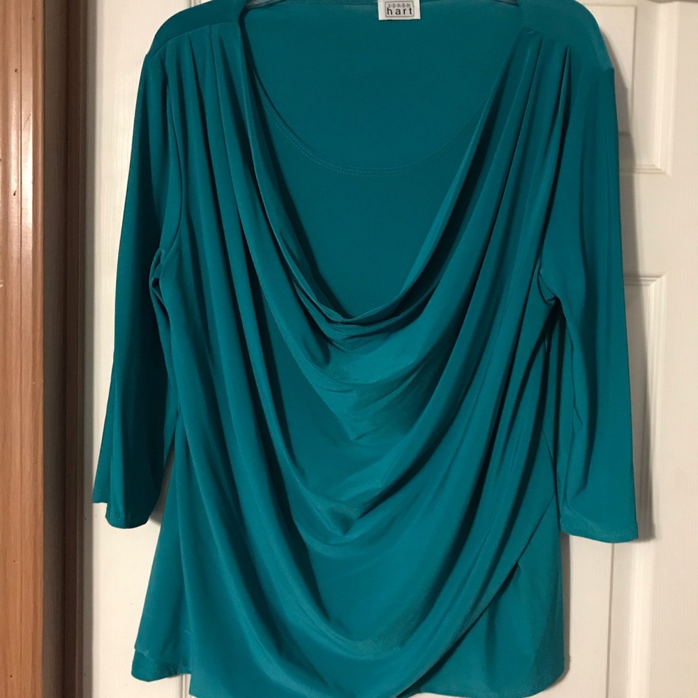 3/4 sleeve teal/green women xl shirt